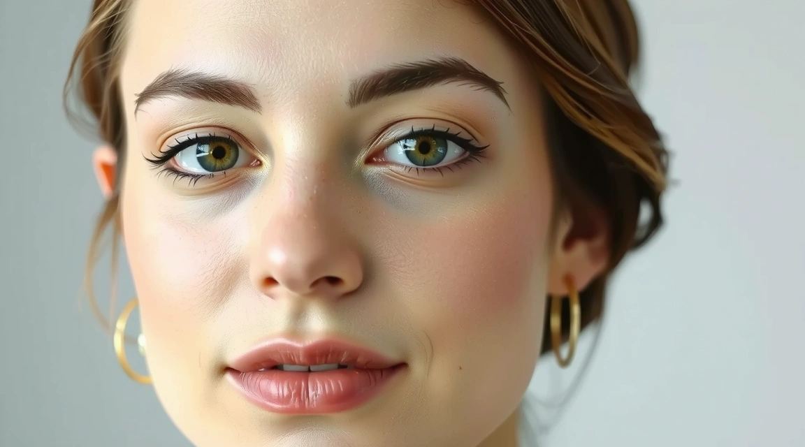 A woman glowing with radiant skin, natural light